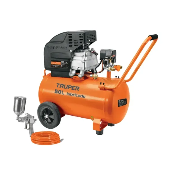 Compresor De Aire 3.1/2hp 50l Truper Con Manguera Y Pistola (COMP-KIT50 - 16095)