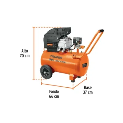 Compresor De Aire 3.1/2hp 50l Truper Con Manguera Y Pistola