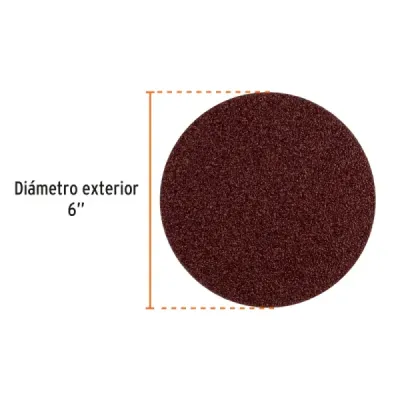Set 3 Disco De Lija 6' Velcro Truper Grano 40 Madera Metal