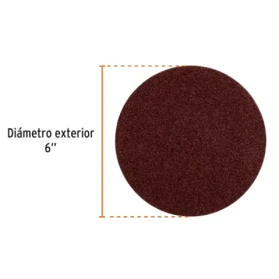 Set 3 Disco De Lija 6' Velcro Truper Grano 60 Madera Metal