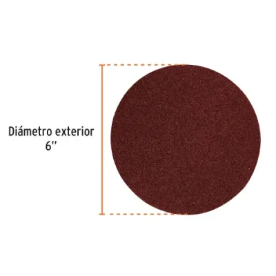 Set 3 Disco De Lija 6' Velcro Truper Grano 80 Madera Metal