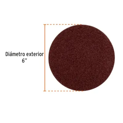 Set 3 Disco De Lija 6' Velcro Truper Grano 120 Madera Metal