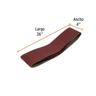 Set 3 Lijas De Banda Madera 4' X 36' Truper Tela Grano 60