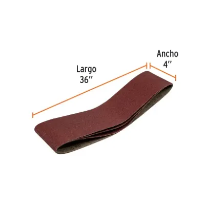 Set 3 Lijas De Banda Madera 4' X 36' Truper Tela Grano 80