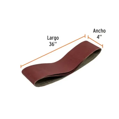 Set 3 Lijas De Banda Madera 4' X 36' Truper Tela Grano 120