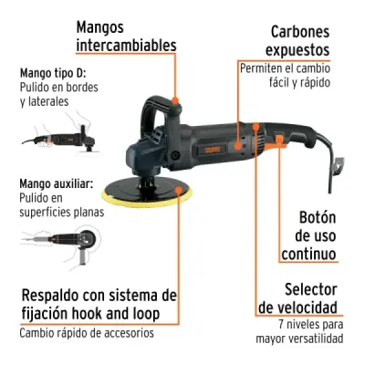Polichadora 7' 1200w Truper Industrial 960-3300 Rpm Ip20