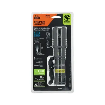 Linterna Led Recargable Aluminio 1300 Lm Truper Expert 280 M