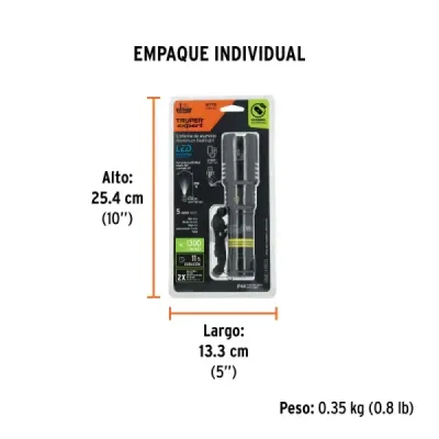 Linterna Led Recargable Aluminio 1300 Lm Truper Expert 280 M