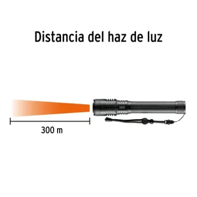 Linterna Led Recargable Aluminio 2000 Lm Truper Expert 300 M