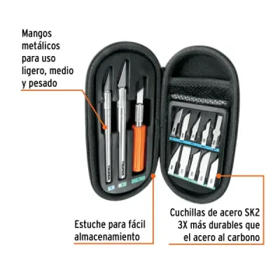 Juego Bisturíes Cutter Tipo Lápiz Sk2 Truper 13 Cuchillas