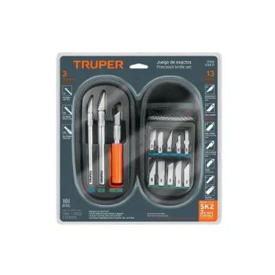 Juego Bisturíes Cutter Tipo Lápiz Sk2 Truper 13 Cuchillas