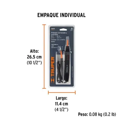 Tester Detector De Tensión 6-12-24v Truper Polaridad 60hz