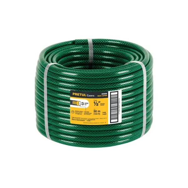 Manguera Reforzada 50m X 1/2' 3 Capas Pretul Antitorcedura (MAN-1/2PRM - 20658)
