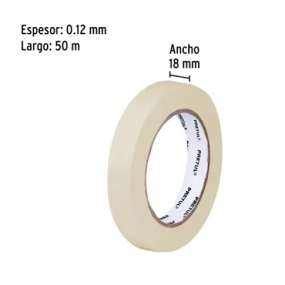 Cinta Enmascarar 50mx18mm Multiusos Pretul Pintar Etiquetar