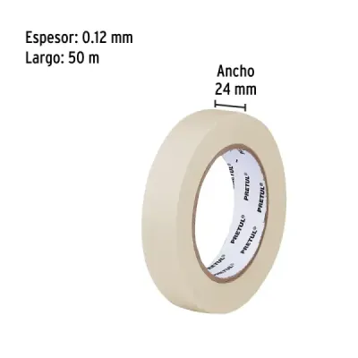 Cinta Enmascarar 50mx24mm Multiusos Pretul Pintar Etiquetar
