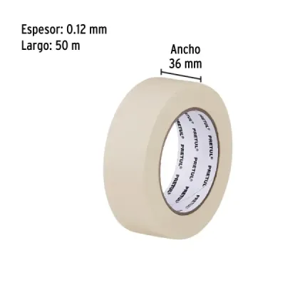 Cinta Enmascarar 50mx36mm Multiusos Pretul Pintar Etiquetar