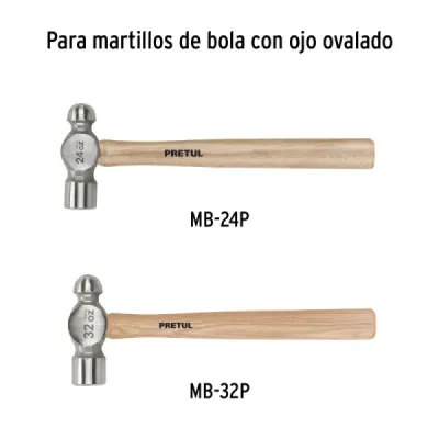 Mango Martillo De Bola 15' Pretul Ojo Ovalado Mb-24p Mb-32p