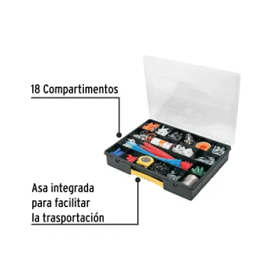 Organizador 18 Compartimientos 37x28x6 Cm Pretul Maletín