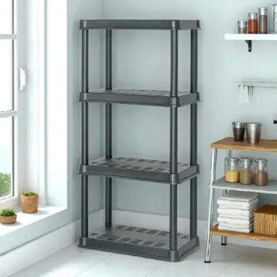 Estante Plástico 125x38x61cm 4 Repisas Pretul Carga 175kg