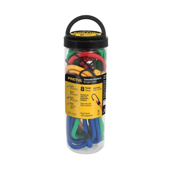 Juego 8 Tensores Elásticos Amarre 45-122Cm Truper Moto Carro Pretul (TENS-8 - 22021)
