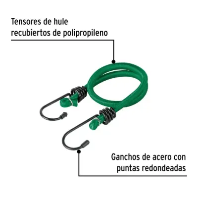 Juego 8 Tensores Elásticos Amarre 45-122Cm Truper Moto Carro Pretul