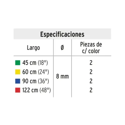 Juego 8 Tensores Elásticos Amarre 45-122Cm Truper Moto Carro Pretul
