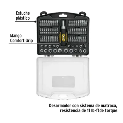 Juego 81 Copas Dados Puntas 1/4' Mecánico Pretul Estcuhe