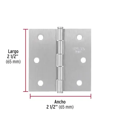Set 20 Bisagras Satinadas 65mm Hermex Basic Con Tornillos