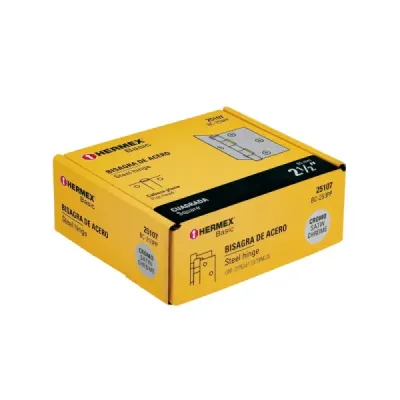 Set 20 Bisagras Satinadas 65mm Hermex Basic Con Tornillos