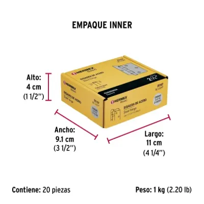 Set 20 Bisagras Satinadas 65mm Hermex Basic Con Tornillos