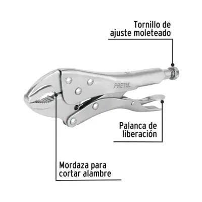 Alicate Presión Hombresolo 10' Curvo Pretul Apertura 2'
