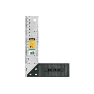 Escuadra Carpintero 6" Acero Inoxidable Pretul En Relieve Truper