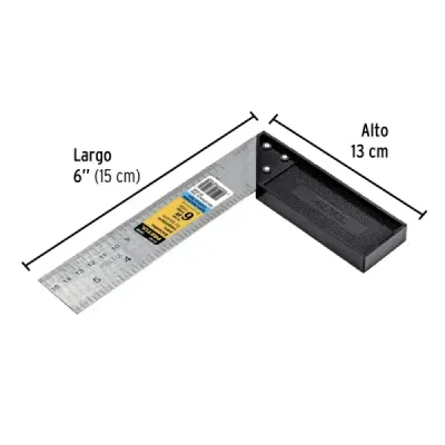 Escuadra Carpintero 6" Acero Inoxidable Pretul En Relieve Truper