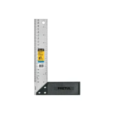 Escuadra Carpintero 8' Acero Inoxidable Pretul En Relieve