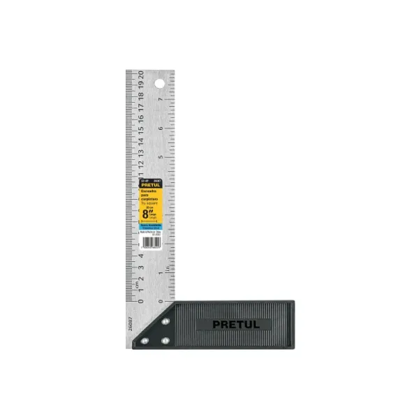 Escuadra Carpintero 8' Acero Inoxidable Pretul En Relieve (EC-8P - 26087)