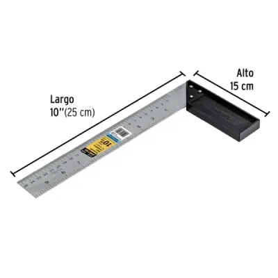 Escuadra Carpintero 10' Acero Inoxidable Pretul En Relieve