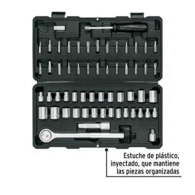 Juego 60 Copas Dados Y Ratchet 1/4' 3/8' Mecánico Pretul