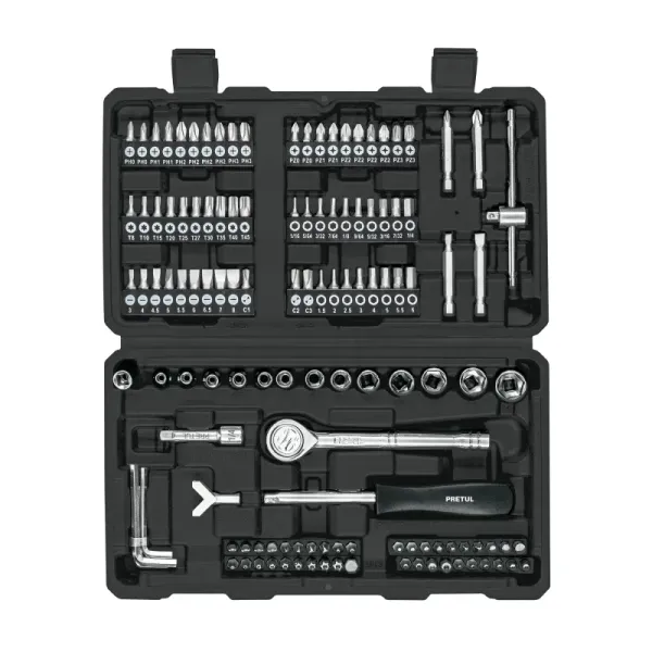 Juego 130 Copas Dados Puntas 1/4' Mecánico Pretul Estuche (SET-130 - 26091)