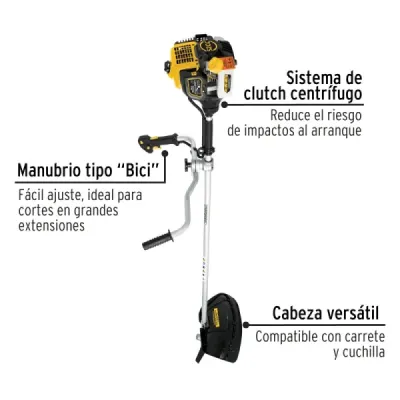 Guadaña Gasolina 52cc 1.8hp Pretul Tipo Bici 9300 Rpm 0.6l