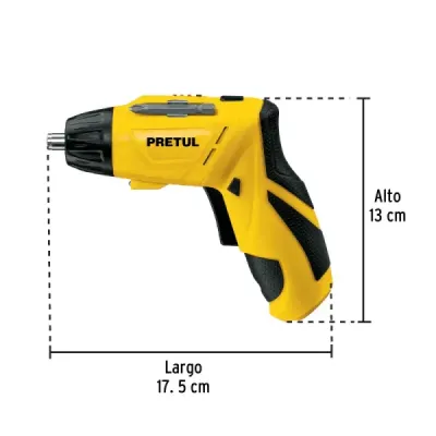 Atornillador Inalámbrico 1/4' 3.5nm 230rpm Pretul Con Puntas