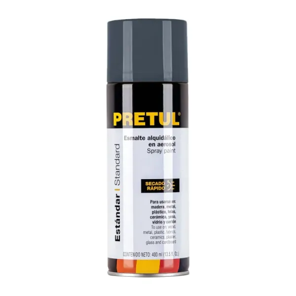 Pintura Aerosol Gris Primario 400ml Pretul Secado Rápido (PAP-GR-P - 27002)