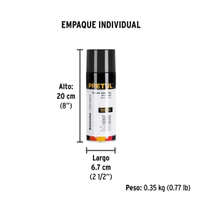 Pintura Aerosol Gris Oscuro 400ml Pretul Secado Rápido