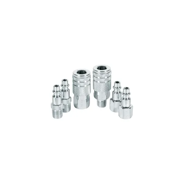 Juego 6 Acoples Conectores Rápidos Compresor De Aire Pretul (CORAL-6P - 27030)