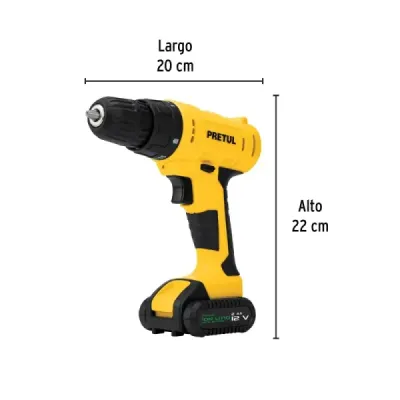 Juego Taladro Inalámbrico 3/8' 12v Pretul Set Herramientas