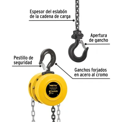 Diferencial Polipasto 1t Cadena 3.2m Pretul Gancho 360