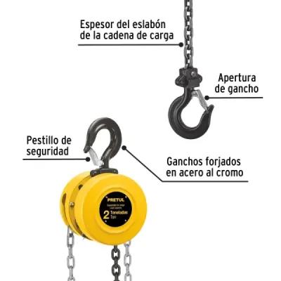 Diferencial Polipasto 2t Doble Cadena 3.2m Pretul Gancho 360