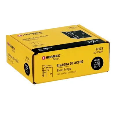 Set 20 Bisagras Negro Mate 65mm Hermex Basic Con Tornillos