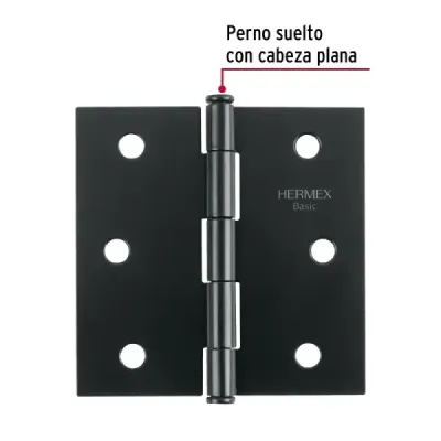 Set 20 Bisagras Negro Mate 75mm Hermex Basic Con Tornillos