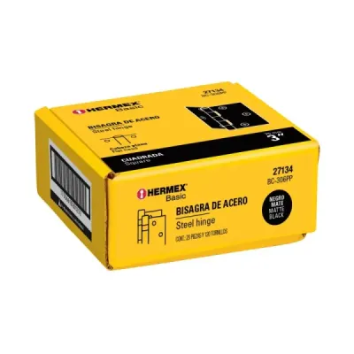 Set 20 Bisagras Negro Mate 75mm Hermex Basic Con Tornillos