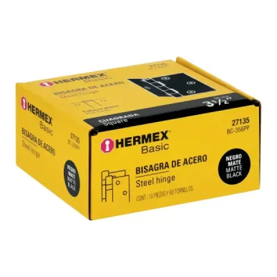 Set 10 Bisagras Negro Mate 90mm Hermex Basic Con Tornillos